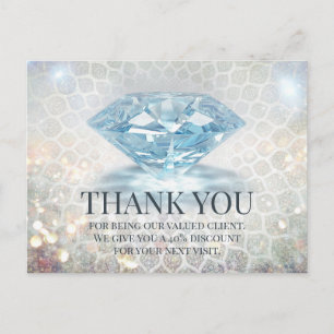 Glitzer Diamond Gemstone Schmuckdesigner Danke U Postkarte