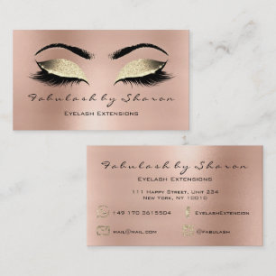 Glitzer Diamond Pink Gold für Eyebrow Lashes Visitenkarte