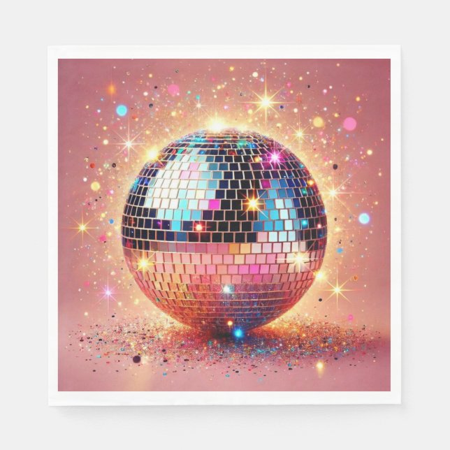 Glitzer Disco Ball Servietten! Serviette (Vorderseite)