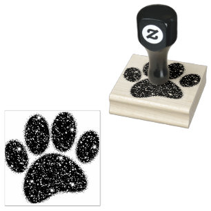 Glitzer Dog Paw Print Gummistempel