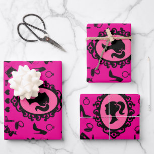 Glitzer Doll Birthday Glam Fashion Geschenkpapier Set