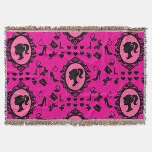 Glitzer Doll Birthday Pink Glam Fashion Decke
