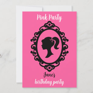 Glitzer Doll Birthday Pink Glam Fashion Einladung