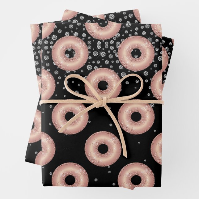 Glitzer Donut Confetti Pattern Geschenkpapier Set (Beispiel)