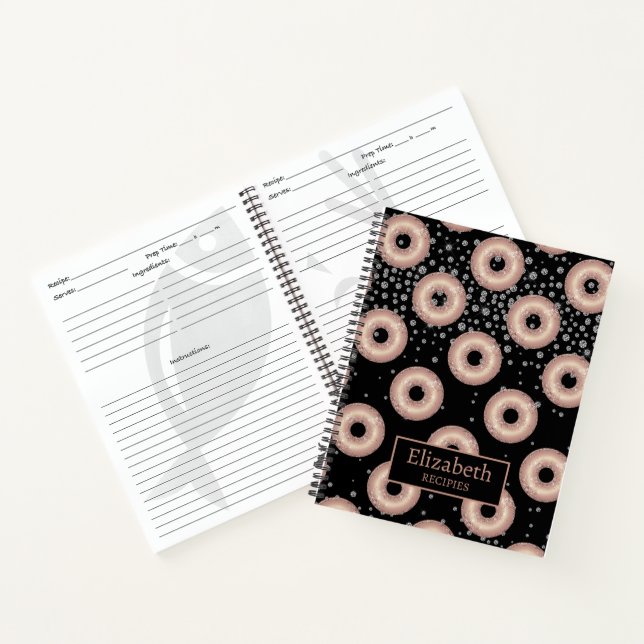 Glitzer Donut Musterrezept Notizbuch (Innenseite)