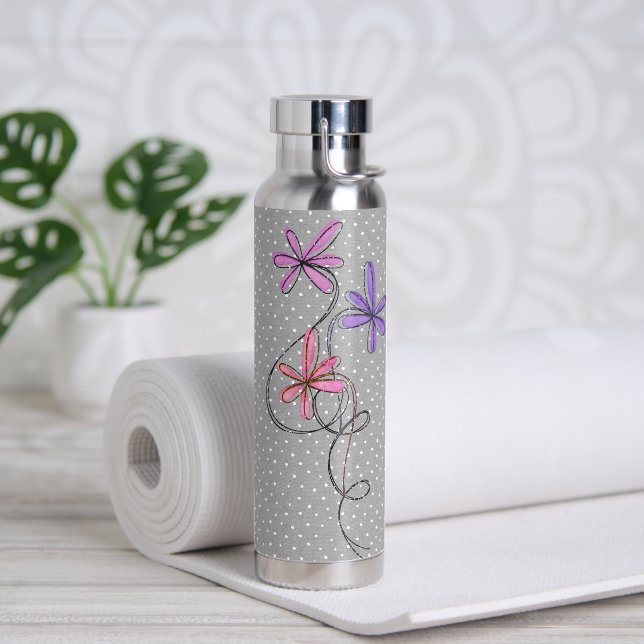 Glitzer Doodle Dots Trinkflasche (Yoga)
