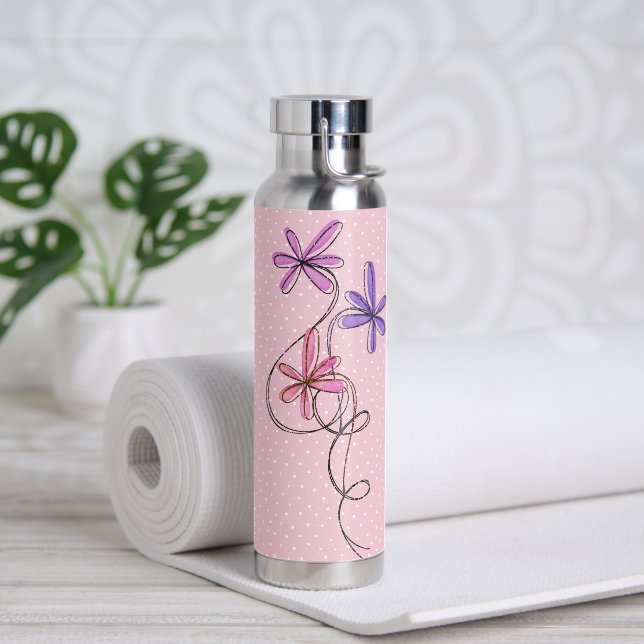 Glitzer Doodle Dots Trinkflasche (Yoga)