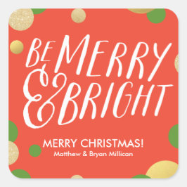 Glitzer Dots | Beiheftmarke Quadratischer Aufkleber