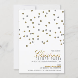 Glitzer Dots Weihnachts-Party Einladung