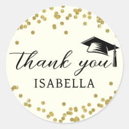 Glitzer Dust Confetti Abschluss Danke Classic Runder Aufkleber