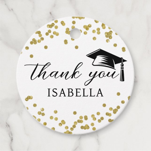 Glitzer Dust Confetti Abschluss Vielen Dank Geschenkanhänger (Vorderseite)