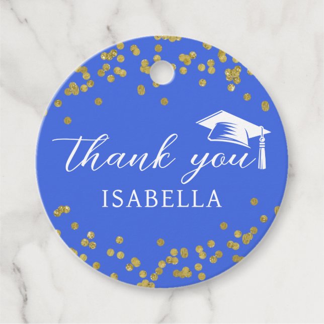 Glitzer Dust Confetti Abschluss Vielen Dank Geschenkanhänger (Vorderseite)