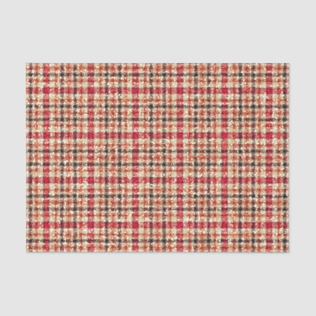 Glitzer Earthtone Tartan kariert Seidenpapier (Vorderseite)