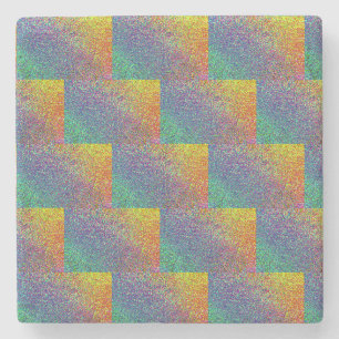 Glitzer-Effekt Regenbogen Steinuntersetzer