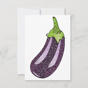 Glitzer Eggplant Dankeskarte
