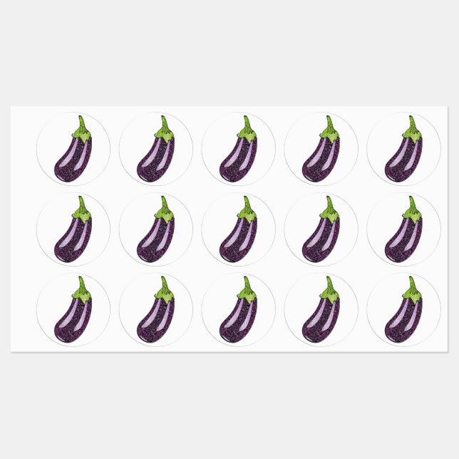 Glitzer Eggplant Etiketten (Blatt)