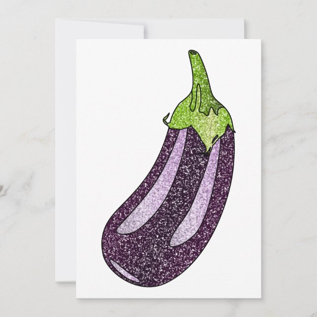 Glitzer Eggplant Feiertagskarte (Vorderseite)