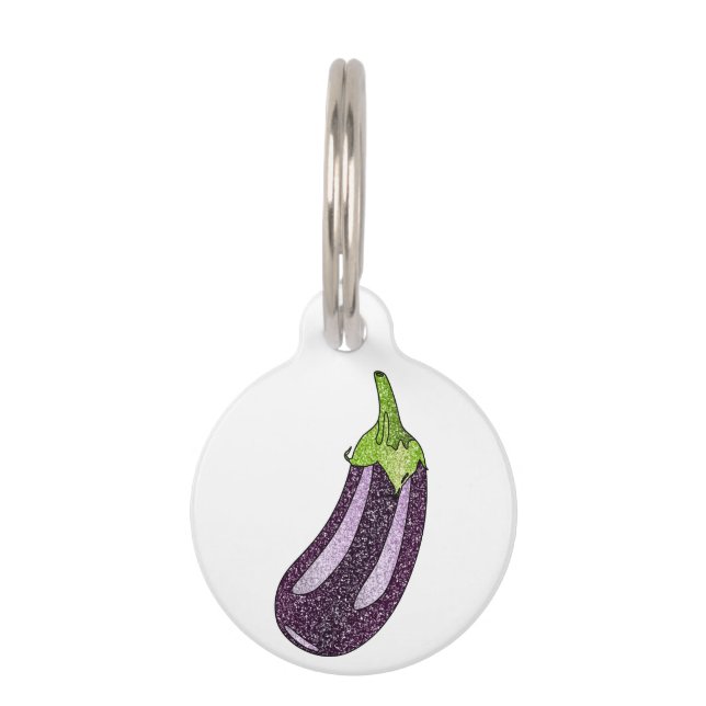 Glitzer Eggplant Haustiermarke (Vorderseite)