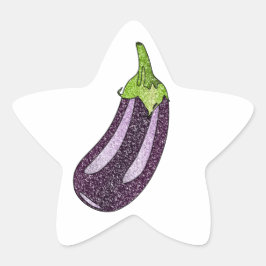 Glitzer Eggplant Stern-Aufkleber