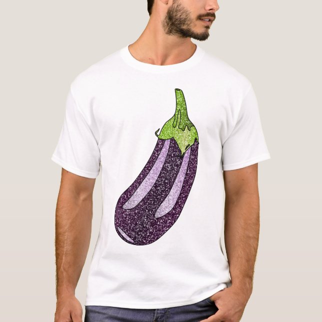 Glitzer Eggplant T-Shirt (Vorderseite)