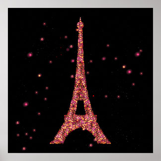 Glitzer Eiffel Tower Poster