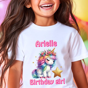 Glitzer Einhorn magischer Stern Mädchen Geburtstag T-Shirt
