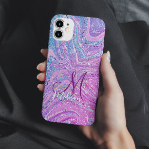 Glitzer Einhorn Regenbogen Mädchen Marmor Kunst Case-Mate iPhone 14 Hülle