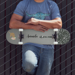 Glitzer-Einhorn Skateboard
