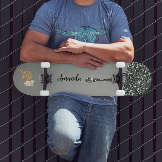 Glitzer-Einhorn Skateboard (Außenbereich 3)
