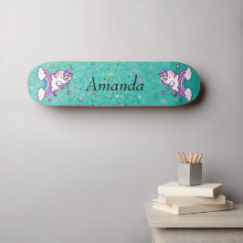 Glitzer Einhorn Skateboard