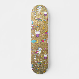 Glitzer Einhorn Skateboard