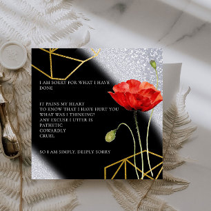 Glitzer Elegant Entschuldigung Karte