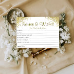 Glitzer Elegante Hochzeitsempfehlung wünscht Karte<br><div class="desc">Hochzeitsratgeber und wünscht Karten für Braut- und Bräutigam-Sake,  Wünsche für Mr. & Mrs. - Brautparty,  Bachelorette Games.</div>
