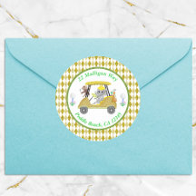 Glitzer Elephant & Monkey Golf Baby Dusche Rückfah