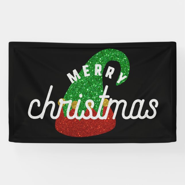 Glitzer Elf Hat Banner (Horizontal)