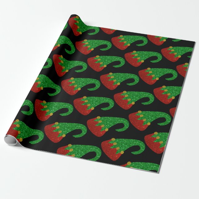 Glitzer Elf Hat Geschenkpapier (Ungerollt)
