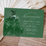 Glitzer Emerald Green Silver Dress Quinceanera Einladung<br><div class="desc">Moderne Elegant Emerald Green Silver Gray Glitzer Sparkle Blumenkleid Gown Quinceanera 15. Geburtstag Einladung</div>
