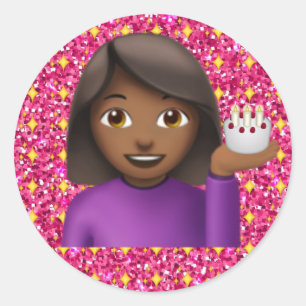 Glitzer Emoji Girl Sticker
