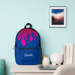 Glitzer-Erdbeere-Triefende-Slime-Süße-Kinder-Gesta Bedruckter Rucksack