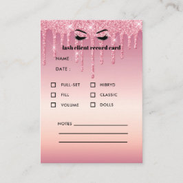 Glitzer Eyelash Extension Client Consulting Visitenkarte