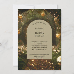 Glitzer Fairy Tale Bezaubernde Forest Baby Dusche Einladung