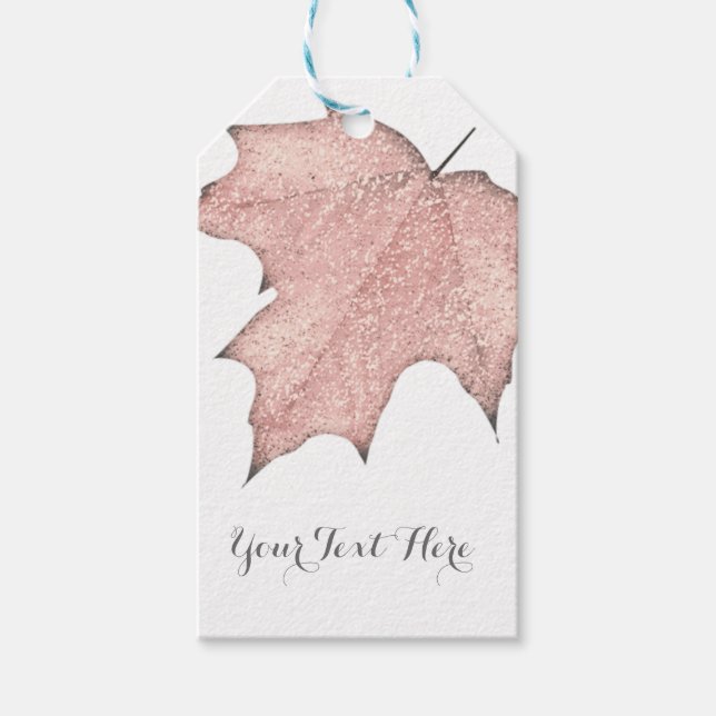 Glitzer Fall Leaven Goldener Herbst Winter Gefalle Geschenkanhänger (Vorderseite)