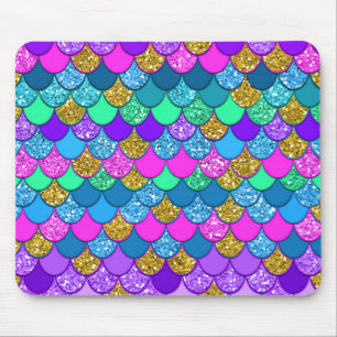 Glitzer Farbige Mehrfarbige Meerjungfrau Mousepad