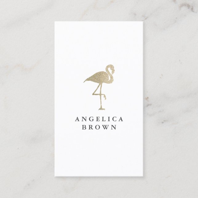 Glitzer Flamingo Business Card Visitenkarte (Vorderseite)