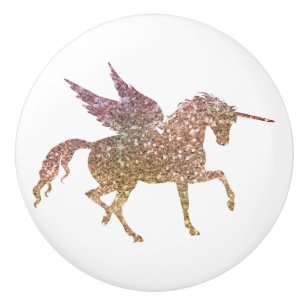 Glitzer Fliegen Einhorn Magische Sparkle Fantasy Keramikknauf
