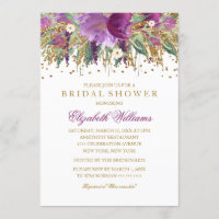 Glitzer Floral Sparkling Amethyst Brautparty