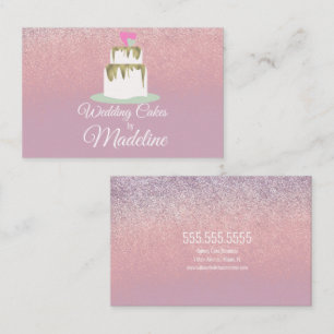 Glitzer Foil Wedding Cake Bäckerei Bäckerei Geschä Visitenkarte
