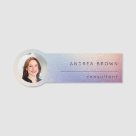 Glitzer Foto Beruflich Individuelle Name Tag Namensschild