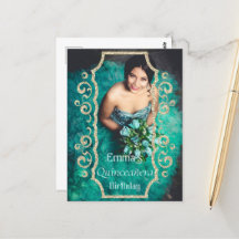 Glitzer Foto Black Gold Quinceañera Geburtstag