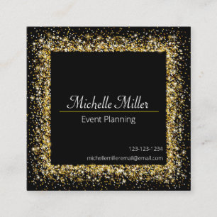 Glitzer Frame - Square Business Card Quadratische Visitenkarte